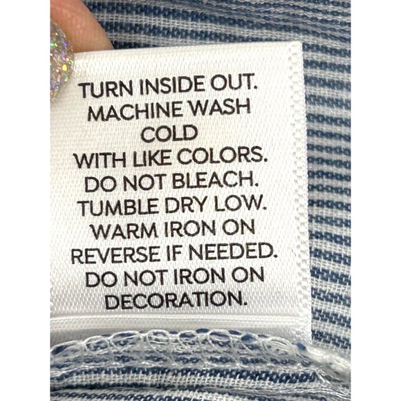 Westport Blouse 1X Blue White Peasant Boho Long Sleeve Embroidery Geometric - Picture 10 of 13